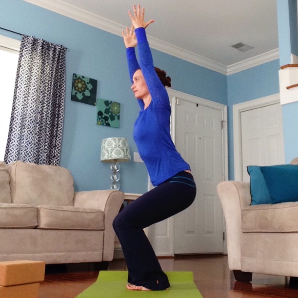 Chair Pose Utkatasana | A Yoga Practice for Mommy Brain | Increase Mental Focus and Clarity with Yoga | Yoga balance poses sequence | SpoiledYogi.com