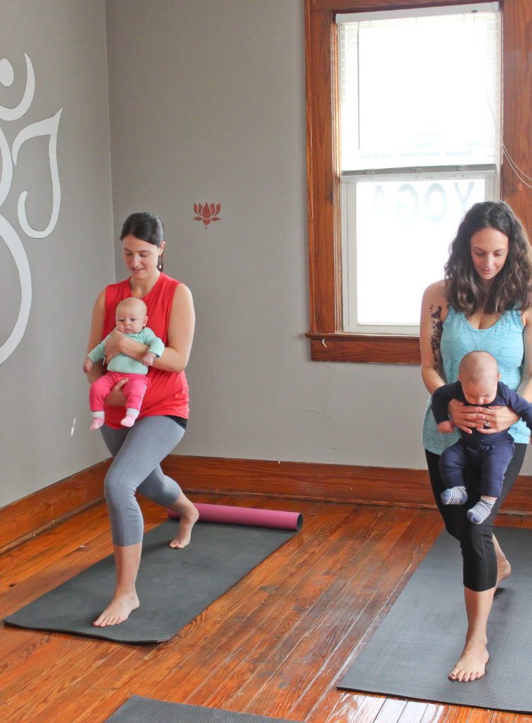 Baby Yoga: Yoga Poses You Can Do With Your Baby | Warrior 1 Pose | SpoiledYogi.com