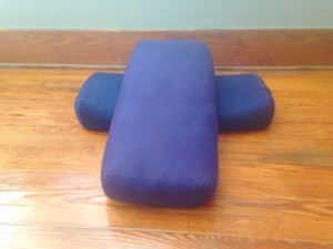 Prenatal Yoga bolster support | How to get comfy in restorative prenatal yoga poses | SpoiledYogi.com